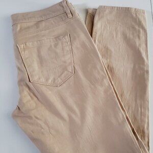 LOFT Modern Skinny Jeans Neutral Khaki Coloured Denim Cozy Weekend Errands